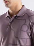 ADRO Abstract Printed Polo Collar Cotton T-shirt