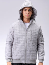 The Indian Garage Co Men Hooded Slim Fit Bomber Jacket