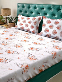 KLOTTHE Bunga Oren 400 TC Cadar King dengan 2 Sarung Bantal