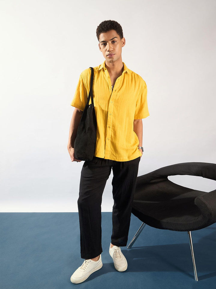 DENNISON Men Comfort Oversized Cotton Opaque Casual Shirt