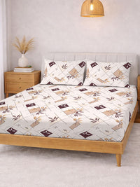 KLOTTHE Cream Geometrik Biasa 300 TC King Cadar Biasa