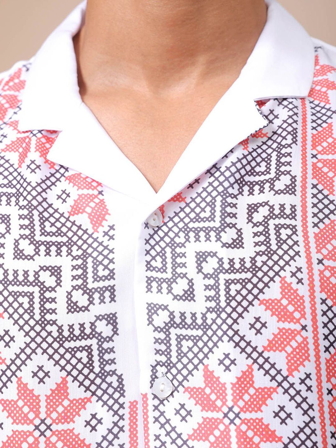 Lelaki Garage Co Indian Santai Fit Fit Floral Printed Resortwear Shirt