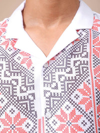 Lelaki Garage Co Indian Santai Fit Fit Floral Printed Resortwear Shirt