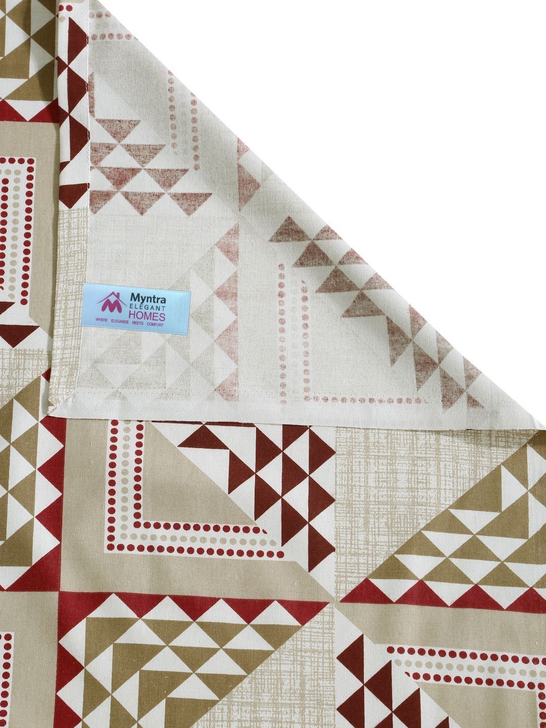 Myntra Elegant Homes Beige Geometric Cotton 400 TC King Bedsheet Set 2.50 m x 2.25 m