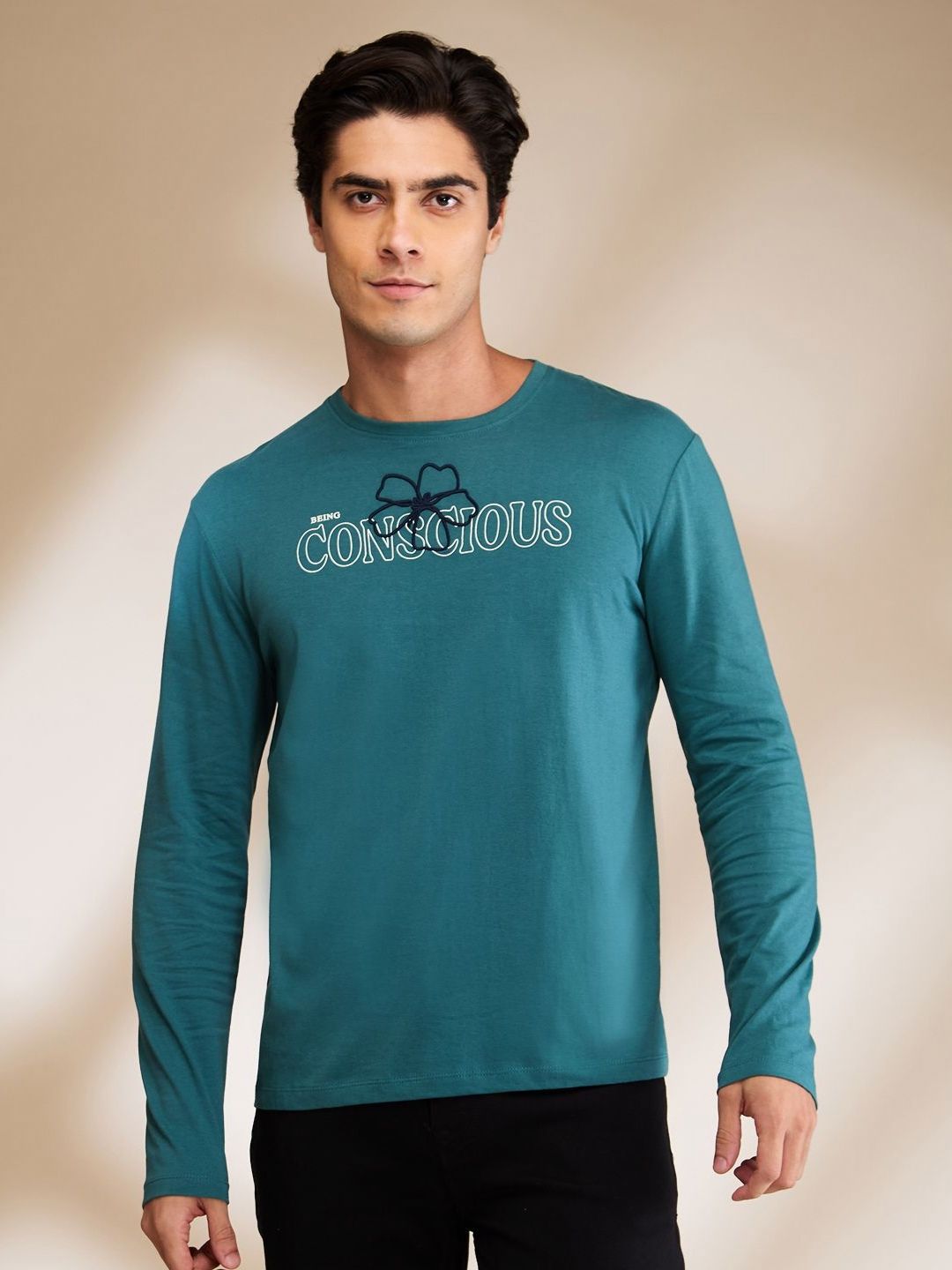 Being Human Men Typography Printed Round Neck Cotton T-shirt
