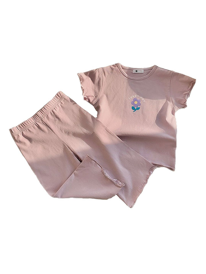 YK Girls Printed Top With Trousers