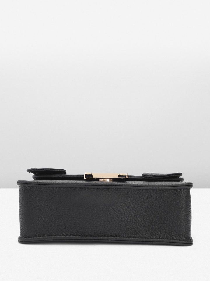 DressBerry Brand Logo Embossed Textured Satchel