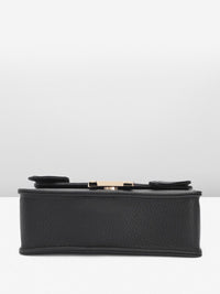 DressBerry Brand Logo Embossed Textured Satchel