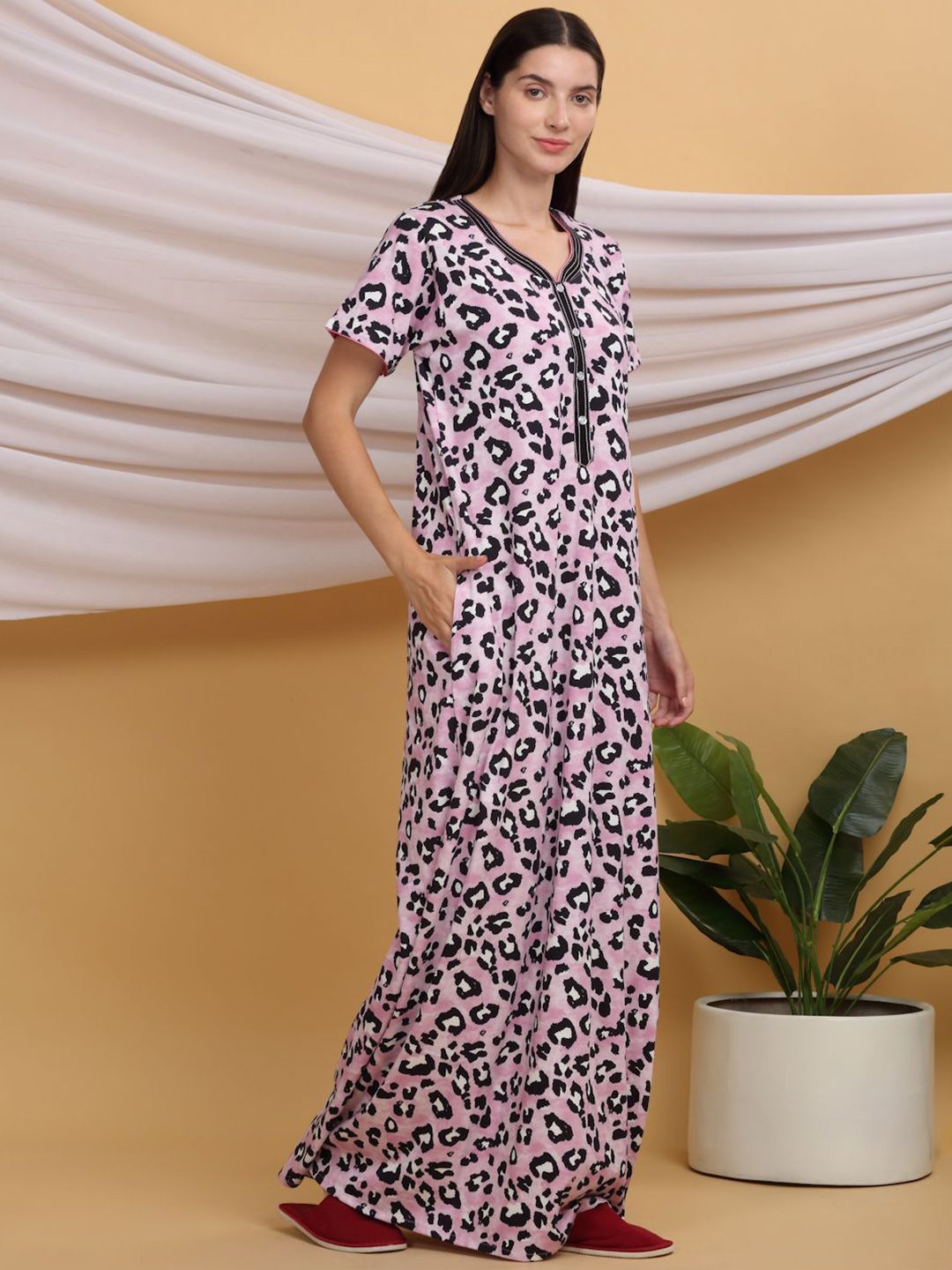 Sweet Dreams Printed Pure Cotton Maxi Nightdress