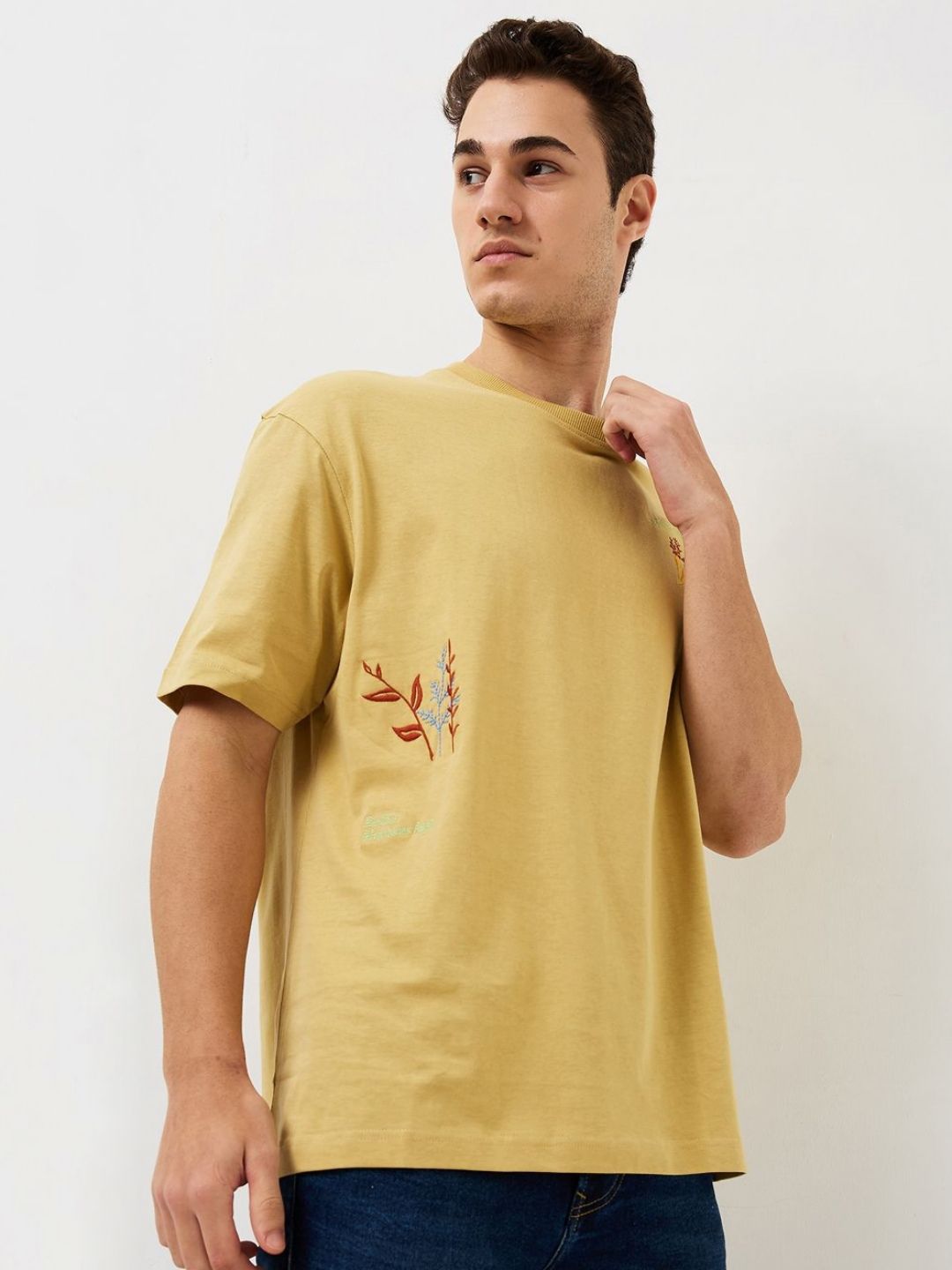 SPYKAR Men Graphic Printed Round Neck Cotton Relaxed Fit T-shirt