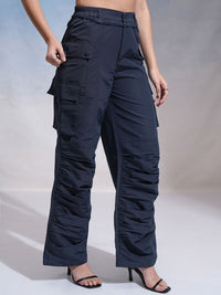 CHIC BY TOKYO TALKIES Women Flared Pleated Cargos Trousers