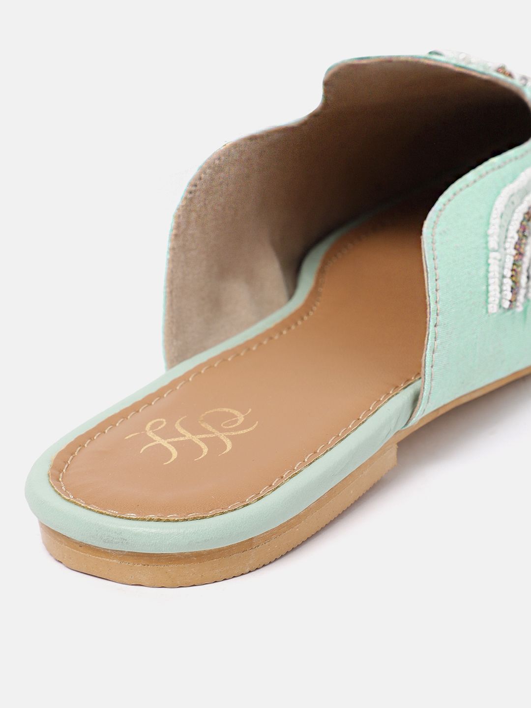 House of Pataudi Women Ethnic Embellished Mules