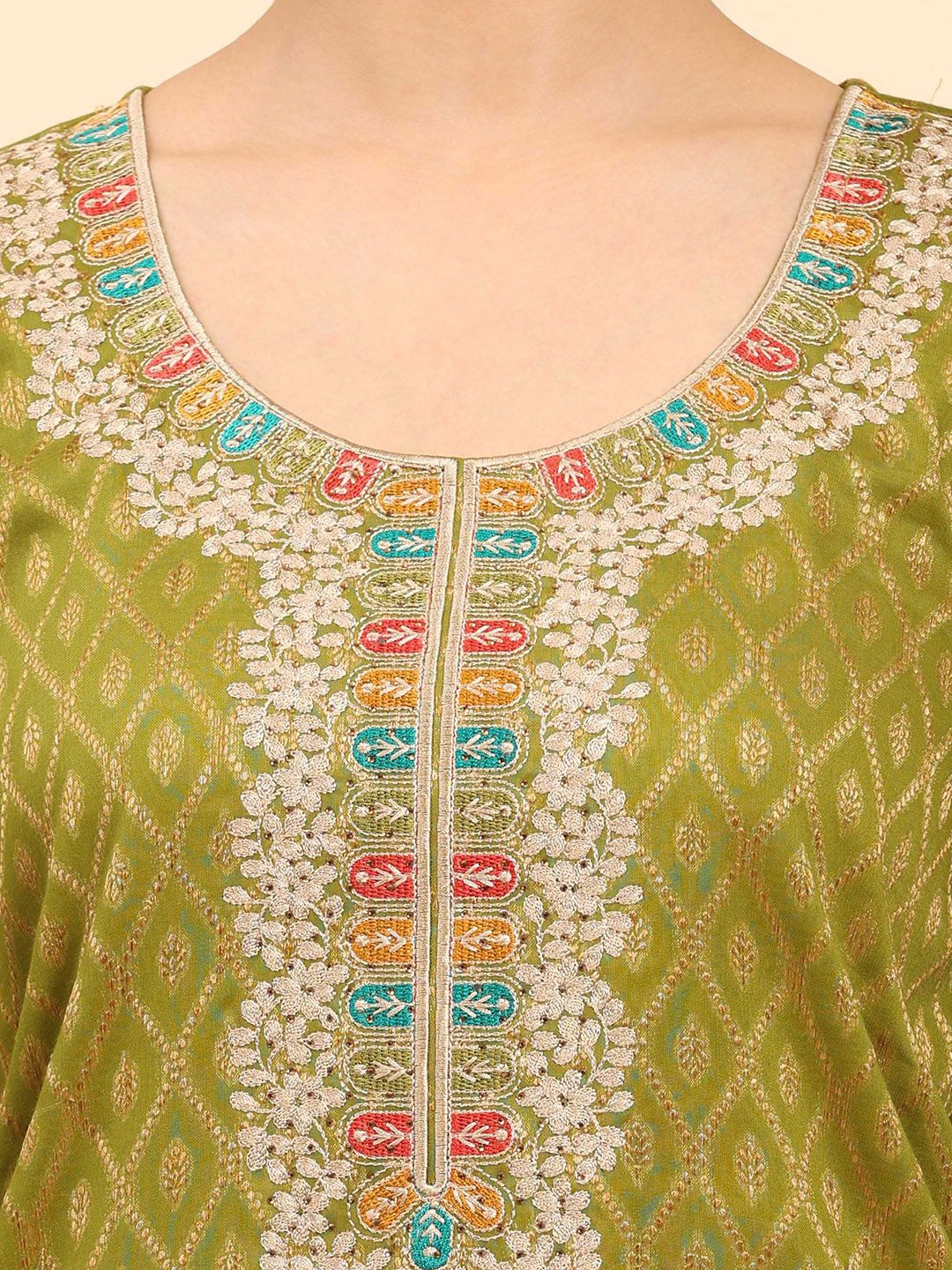 Kurta Kapas Tulen Biasa Wanita Mamicha dengan Palazzos & Dengan Dupatta