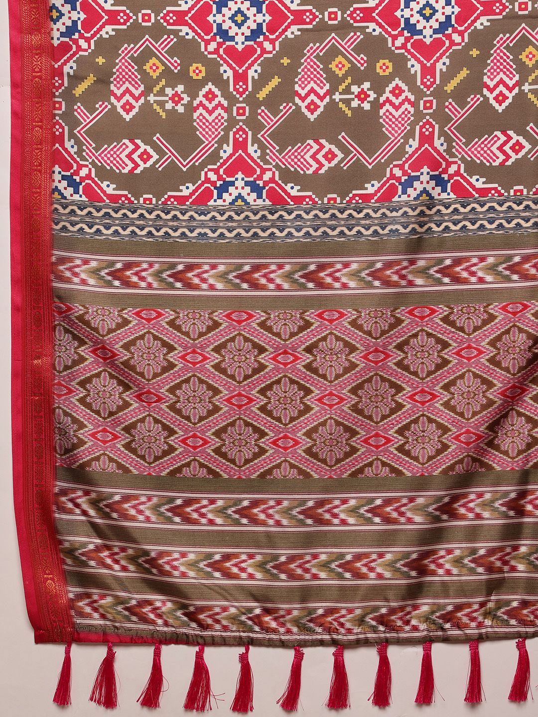 Silk Land Patola Ikat Digital Print Saree