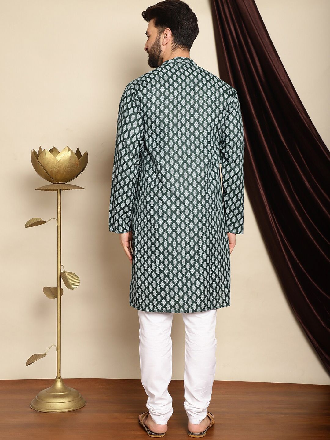 Anouk Ethnic Motifs Printed Kurta With Churidar