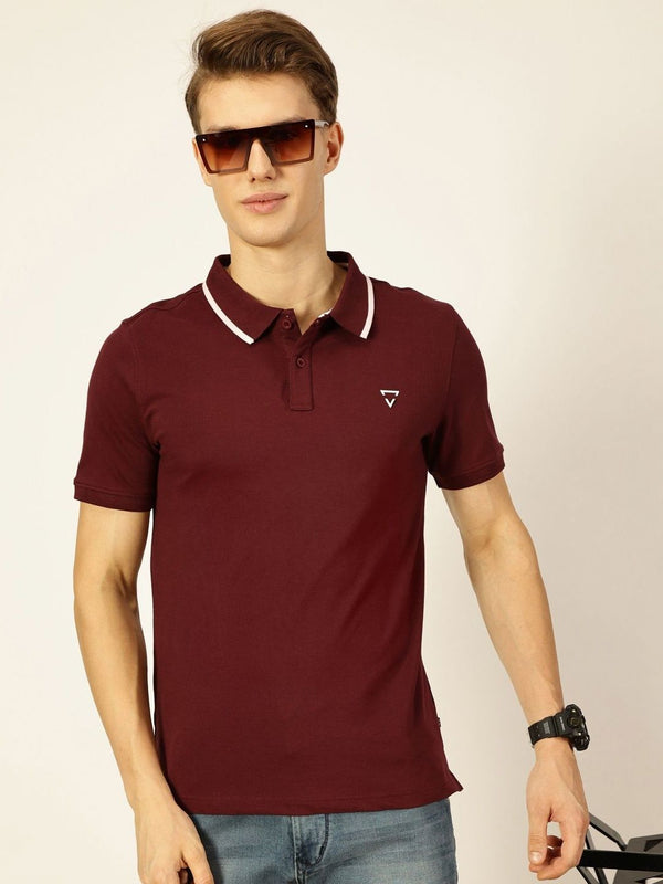 T-shirt kolar pepejal lelaki Thomas Scott Men