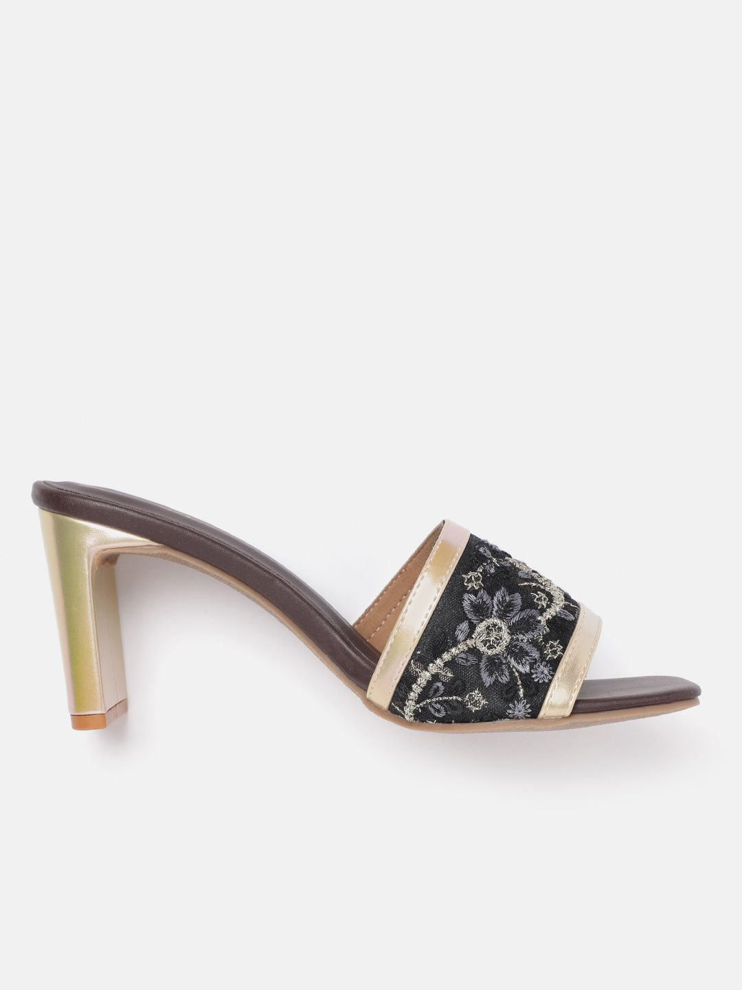 Anouk Floral Embroidered Block Heels