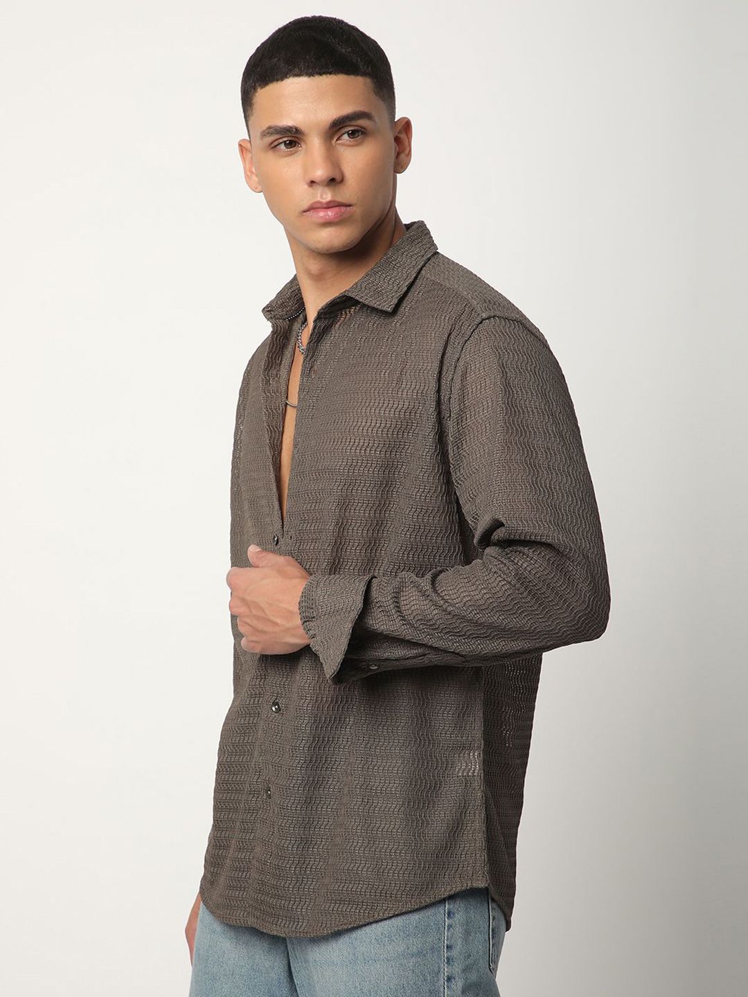 VASTRADO Men Classic Slim Fit Opaque Casual Shirt