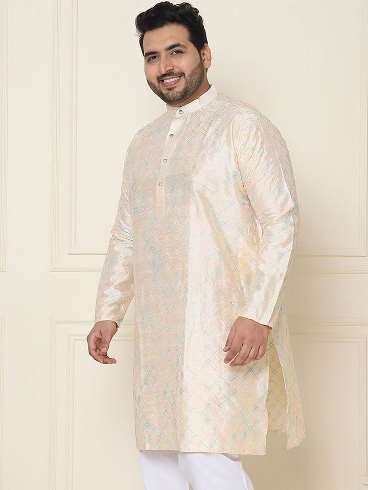 SOJANYA PLUS Geometric Embroidered Regular Straight Kurta