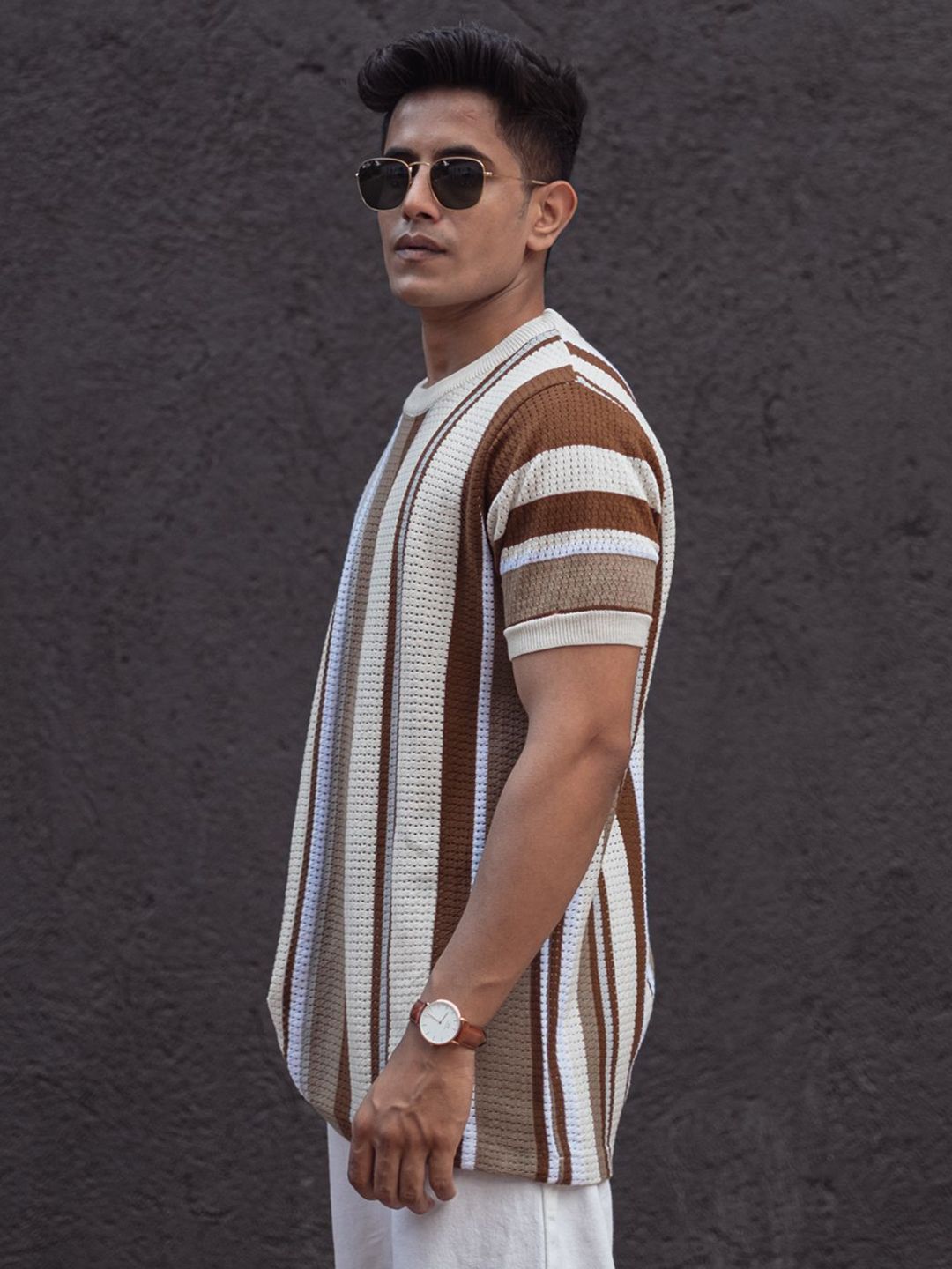 Powerlook Men Striped T-shirt