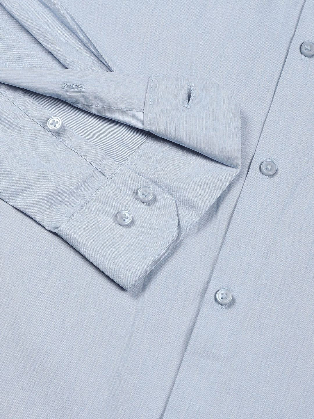 Thomas Scott Men Classic Slim Fit Solid Spread Collar Pure Cotton Formal Shirt