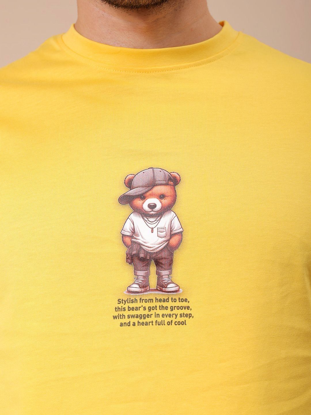The Indian Garage Co Men Graphic Printed Round Neck Pure Cotton Oversized T-shirt