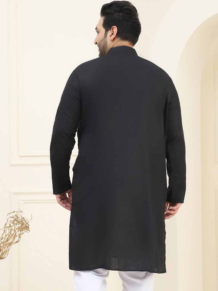 SOJANYA PLUS Band Collar Lengan Panjang Pure Cotton Straight Kurta
