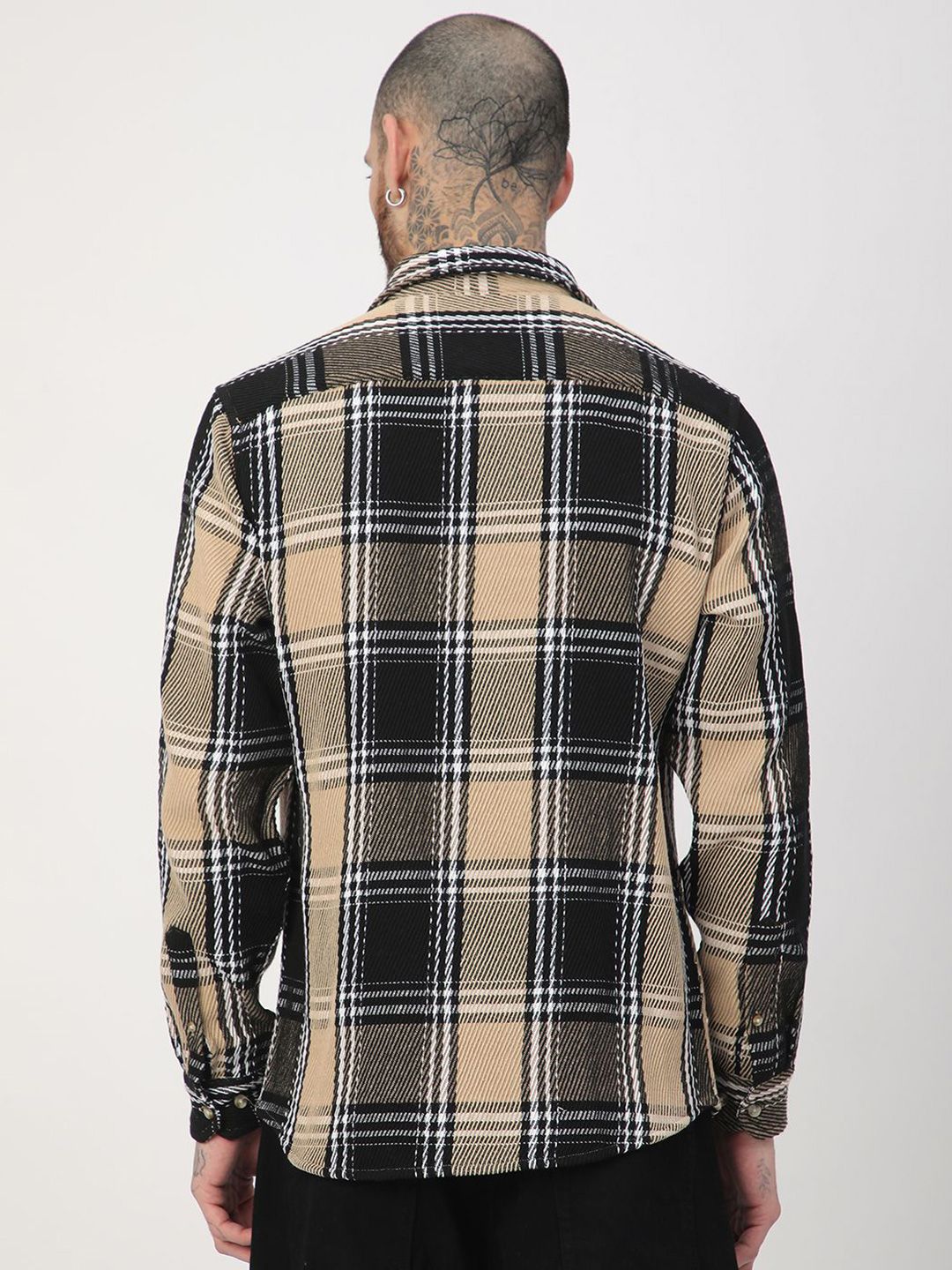 VASTRADO Men Classic Fit Spread Collar Tartan Checked Cotton Casual Shirt