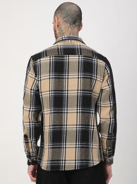 VASTRADO Men Classic Fit Spread Collar Tartan Checked Cotton Casual Shirt