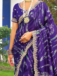 Saree mall Sequinned Poly Chiffon Sarees