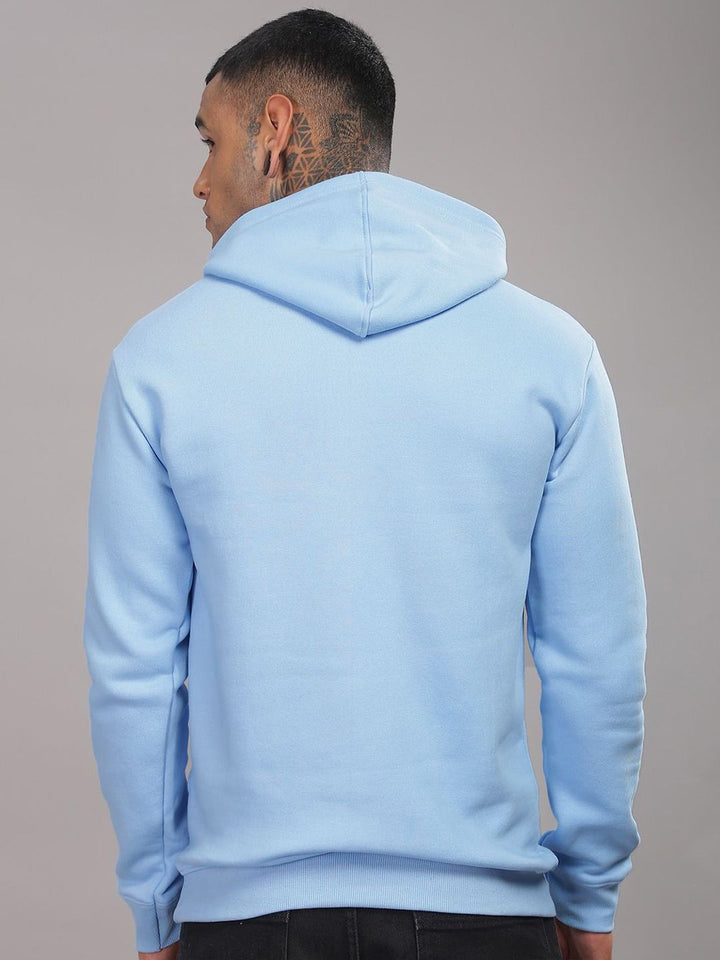 ADRO Men Typography Printed Hood Cotton Pullover Sweatshirt
