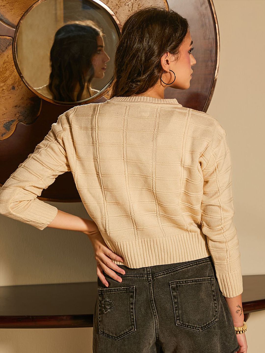 Campus Sutra Women Checked Pullover