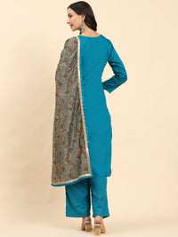 Mamicha Women Yoke Design Regular Pure Cotton Kurta with Palazzos & With Dupatta