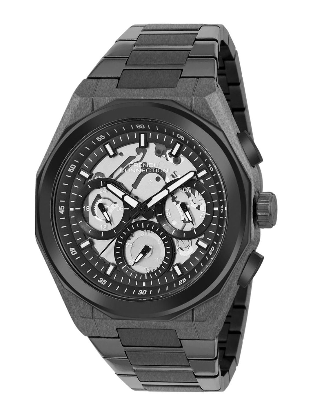 French Connection Men  Bracelet Style Straps Analogue Multi Function Watch FCH21BM