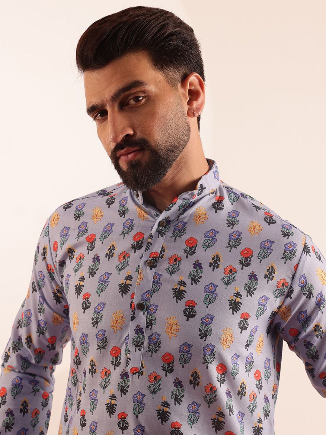 SOJANYA Men Floral Printed Kurta