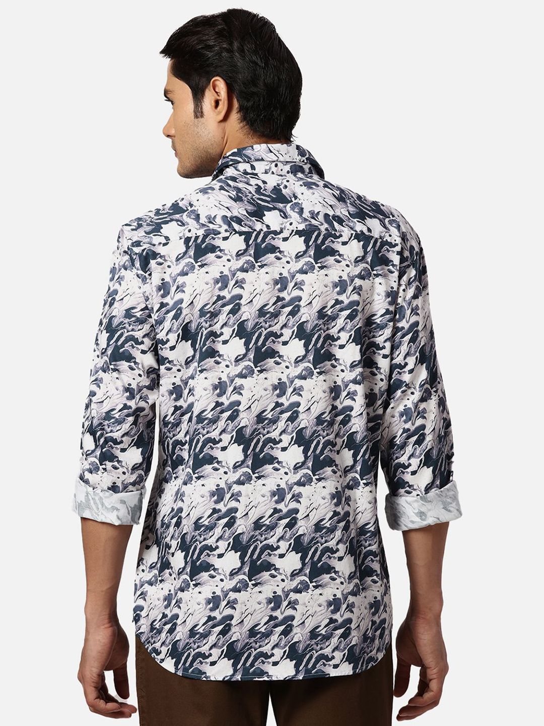 Park Avenue Men Spread Collar Abstract Printed Cotton Slim Fit Casual Shirt