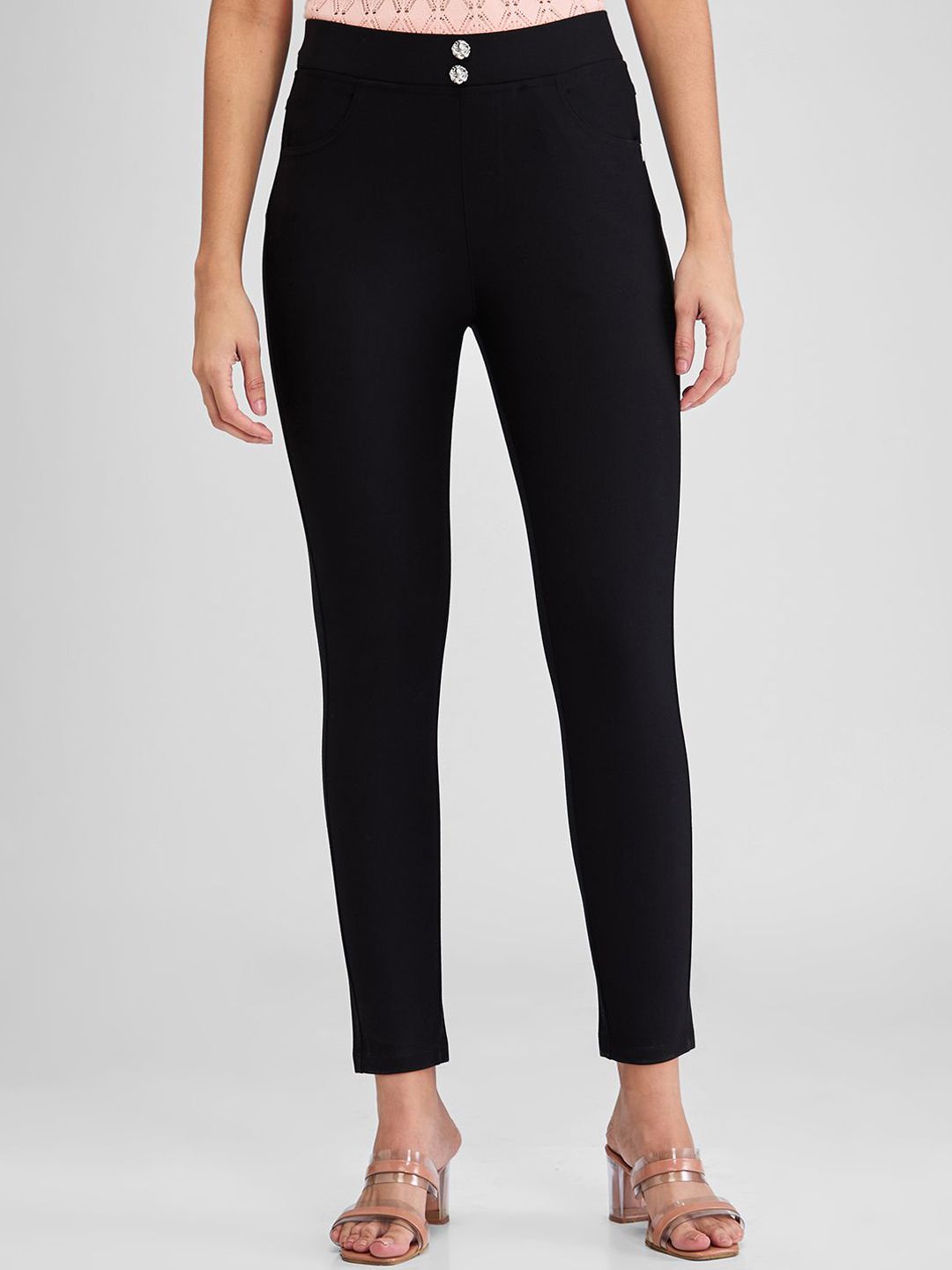 Spykar Women Skinny Fit High Rise Trousers