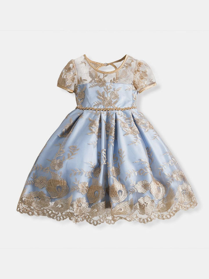 YK Girls Embellished Fit & Flare Dress