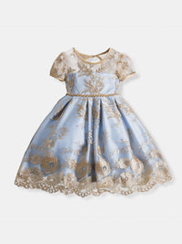 YK Girls Embellished Fit & Flare Dress