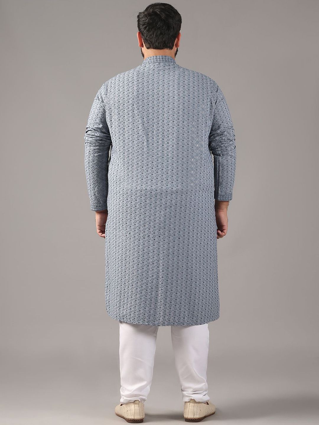 SOJANYA PLUS Plus Size Men Ethnic Motifs Embroidered Pure Cotton Straight Kurta & Pyjamas