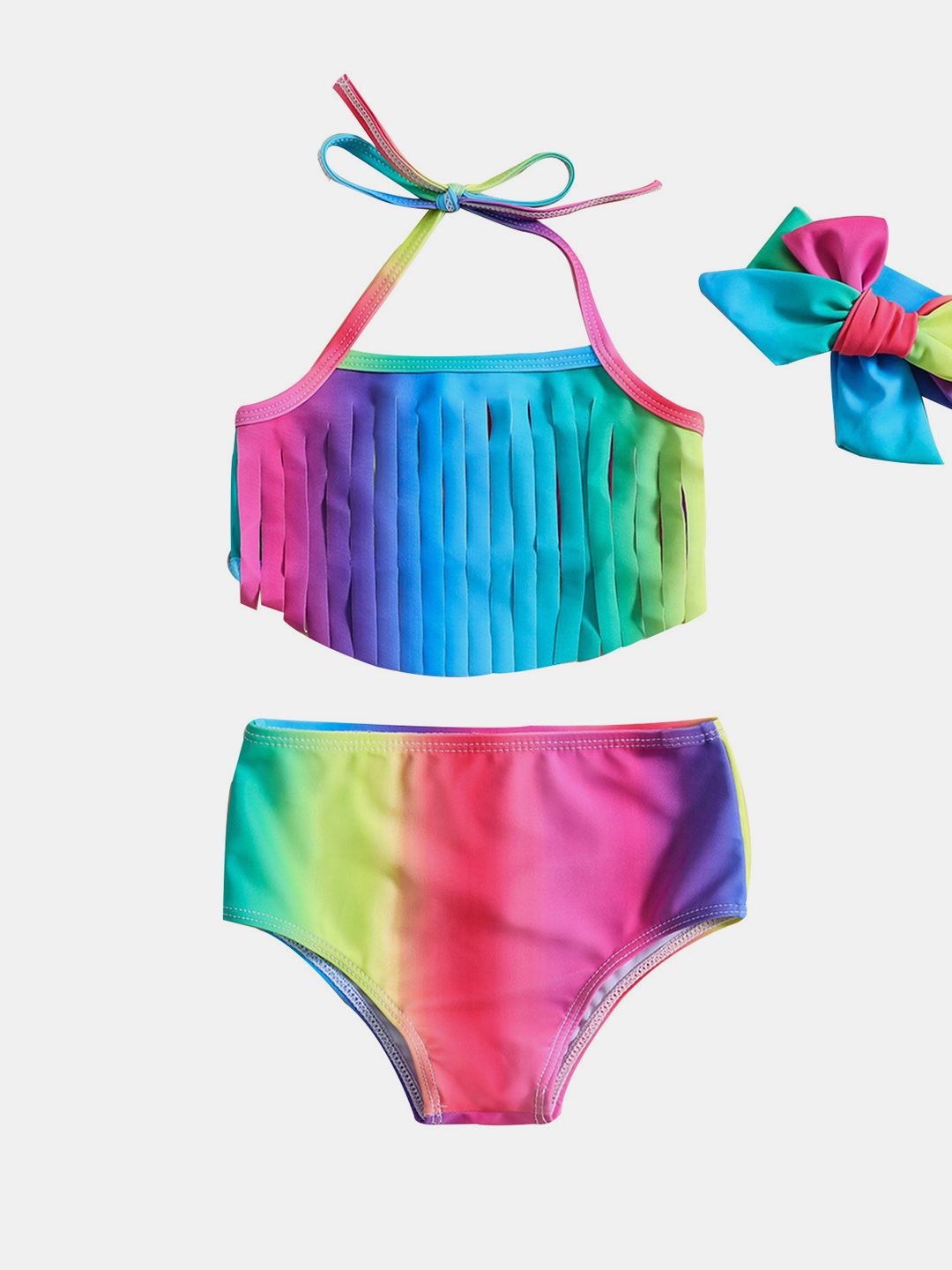 YK Girls Printed Swim Set