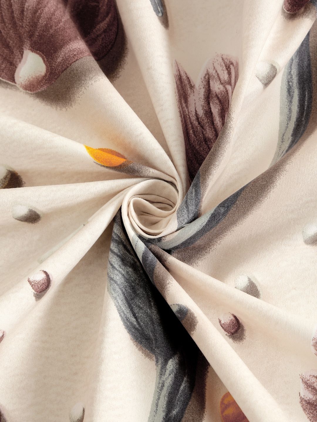 Myntra Elegant Homes Beige Floral 300 TC Single Cadar 7D Dengan 1 Sarung Bantal-225X150 cm