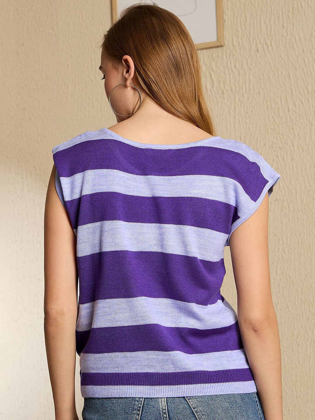 Berrylush Women Striped Sweater Vest