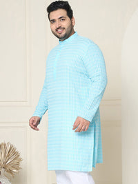SOJANYA PLUS Geometric Embroidered Mandarin Collar Pure Cotton Regular Straight Kurta