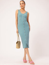 DressBerry Ribbed Bodycon Midi Dress