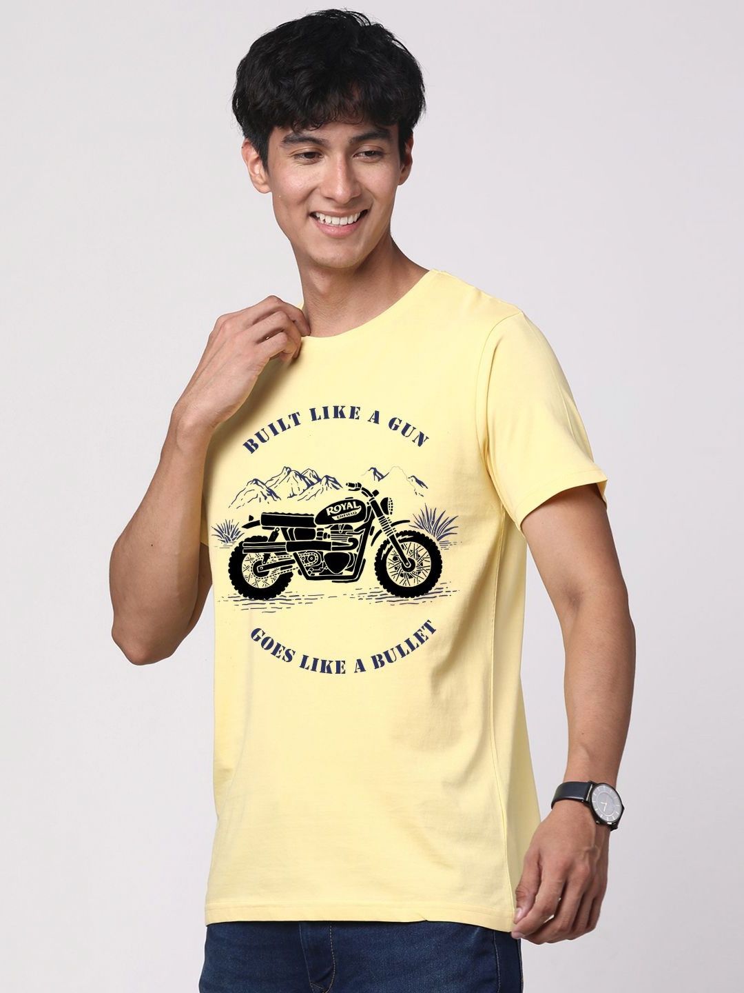 ADRO Men Graphic Printed Round Neck Cotton T-shirt