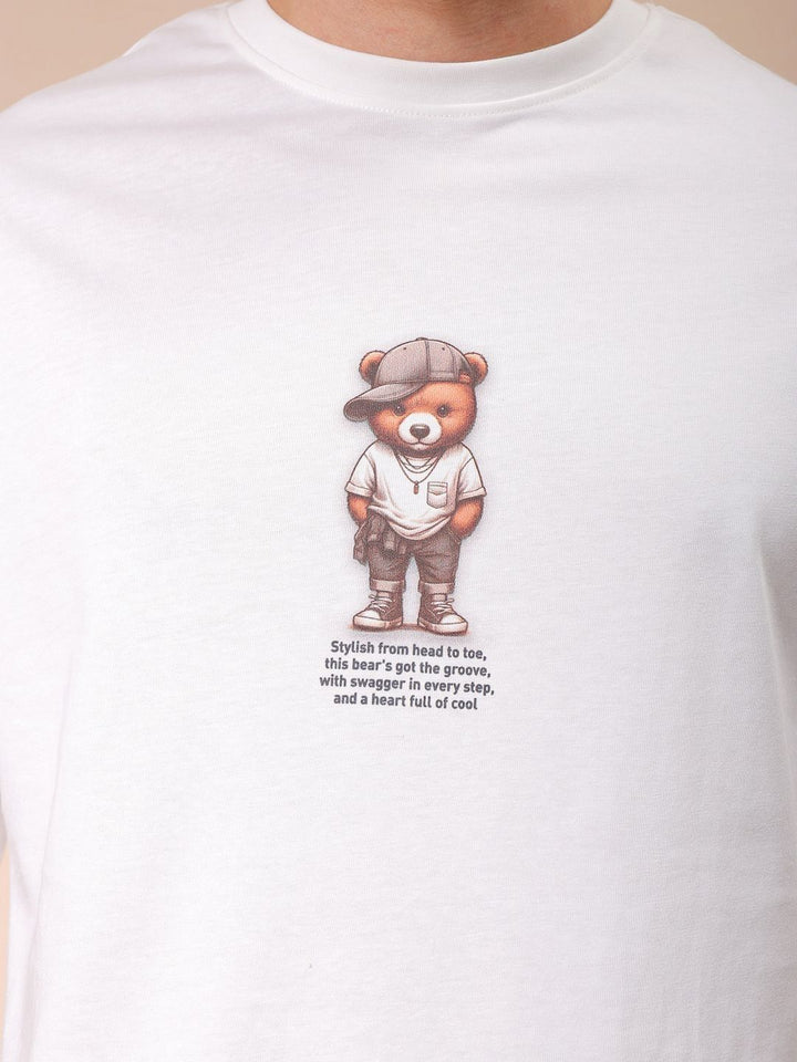 The Indian Garage Co Men Graphic Printed Round Neck Cotton Oversized T-shirt