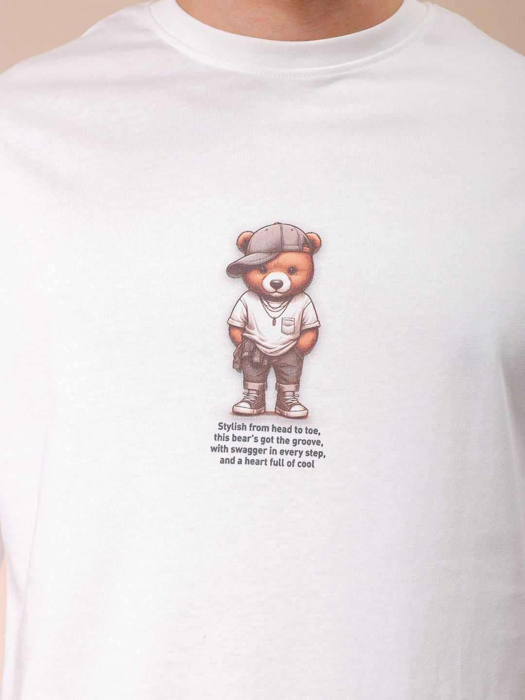 The Indian Garage Co Men Graphic Printed Round Neck Cotton Oversized T-shirt