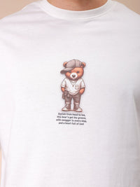 The Indian Garage Co Men Graphic Printed Round Neck Cotton Oversized T-shirt