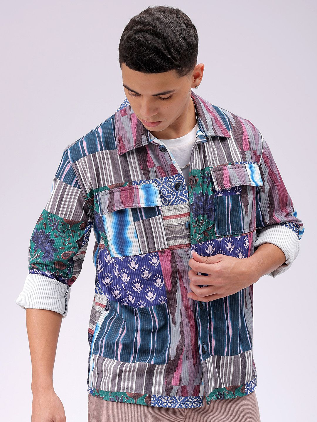 The Indian Garage Co Men Cutaway Collar Abstract Printed Casual Shirt